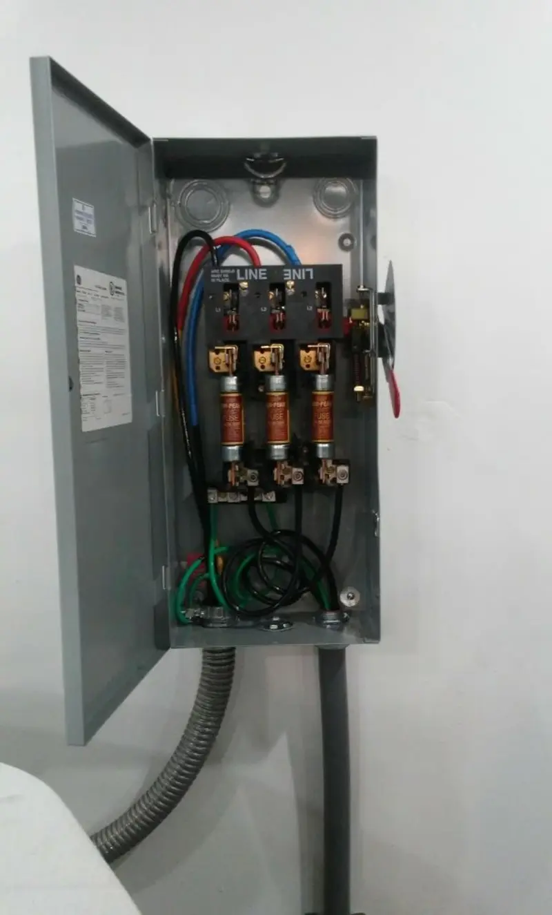 Three-phase disconnect switch installed for Electrical Wiring & Rewiring in Mount Rainier
